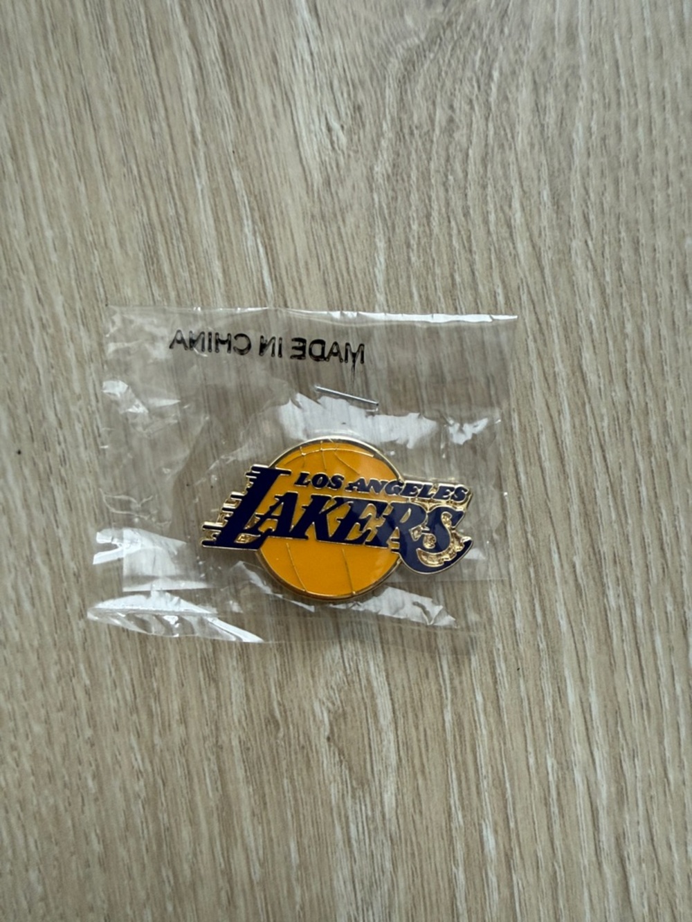 Los Angeles Lakers Basketball Logo Enamel Pin - Purple and Gold